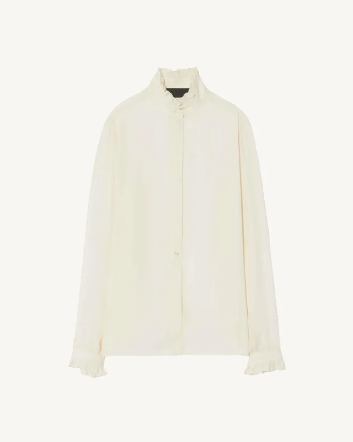 Women Tops Nili Lotan ORIN SHIRT Ivory