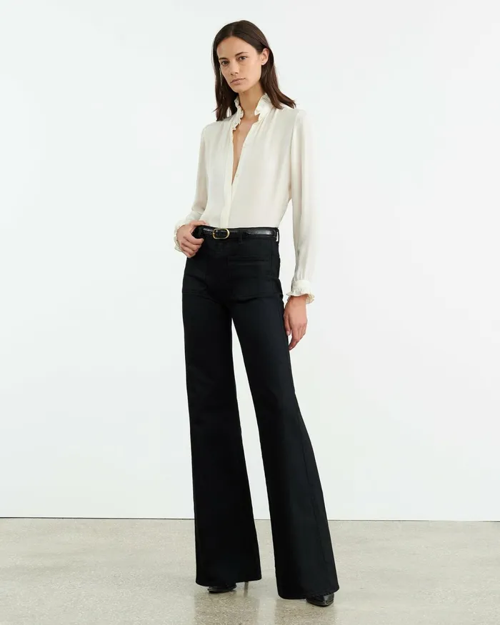 Women Tops Nili Lotan ORIN SHIRT Ivory