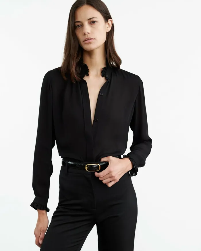 Women Tops Nili Lotan ORIN SHIRT Ivory