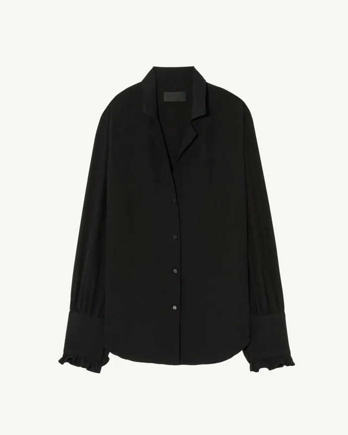 Women Tops Nili Lotan PAULINE SILK SHIRT Black