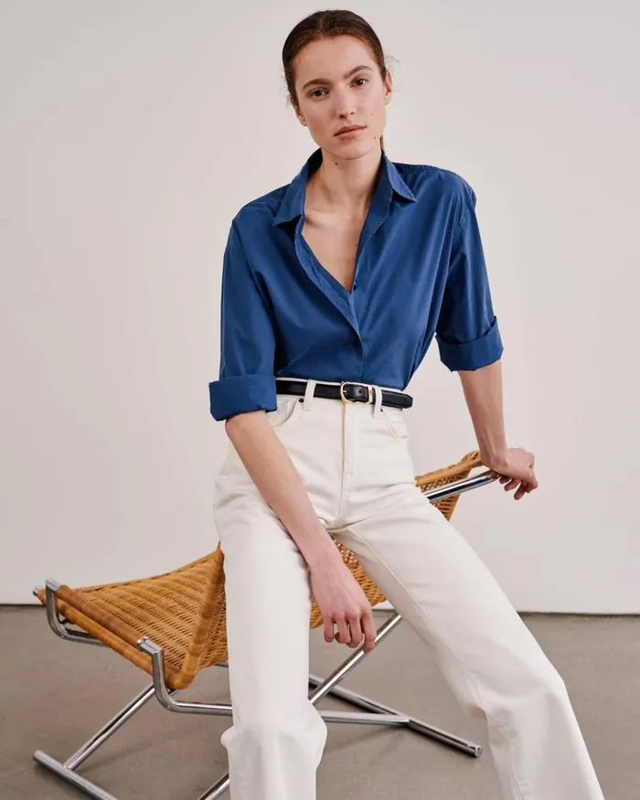 Women Tops Nili Lotan YORKE SHIRT White