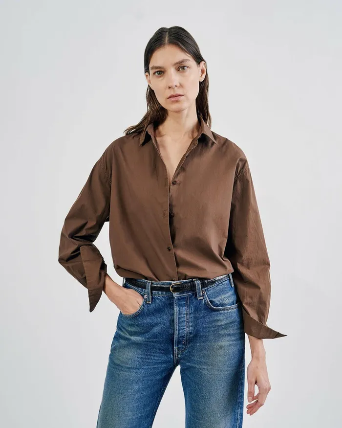 Women Tops Nili Lotan YORKE SHIRT White