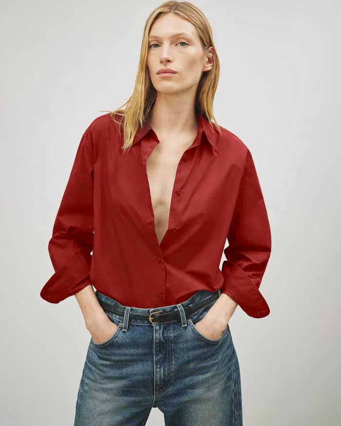 Women Tops Nili Lotan YORKE SHIRT White