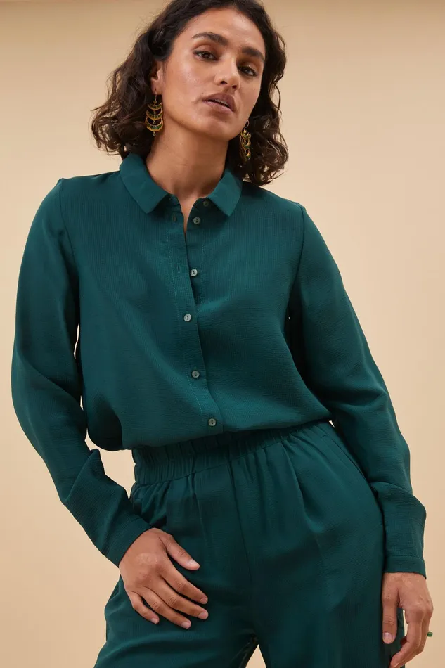 Women Trousers Bybar Benji Satin Stripe Pants Dark Pine