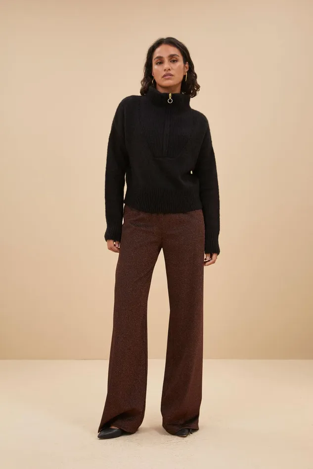 Women Trousers Bybar Lissa Sparkle Pants Copper