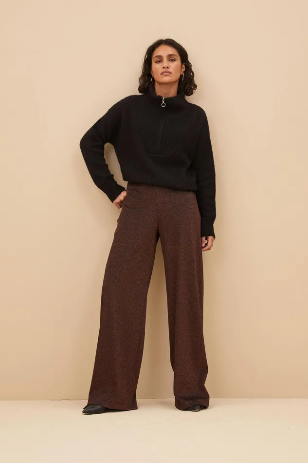 Women Trousers Bybar Lissa Sparkle Pants Copper