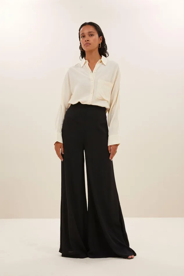 Women Trousers Bybar Lumi Pants Jet Black