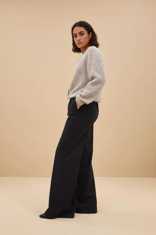 Women Trousers Bybar Neal Pinstripe Pants Midnight