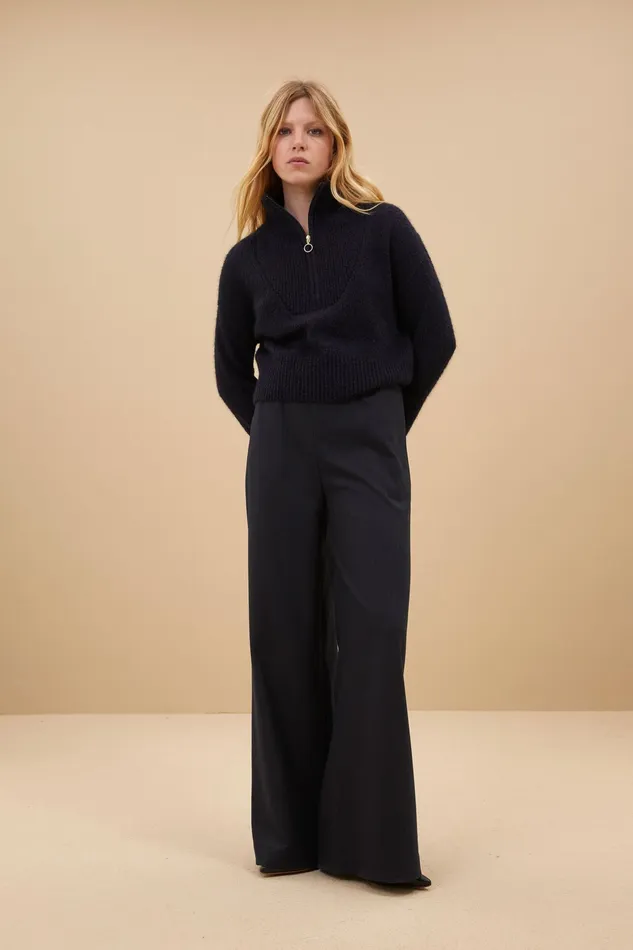 Women Trousers Bybar Neal Pinstripe Pants Midnight