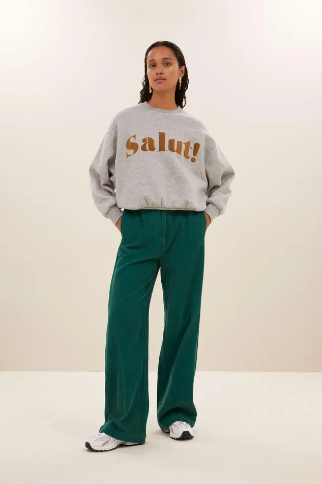 Women Trousers Bybar Odin Cord Pants Evergreen