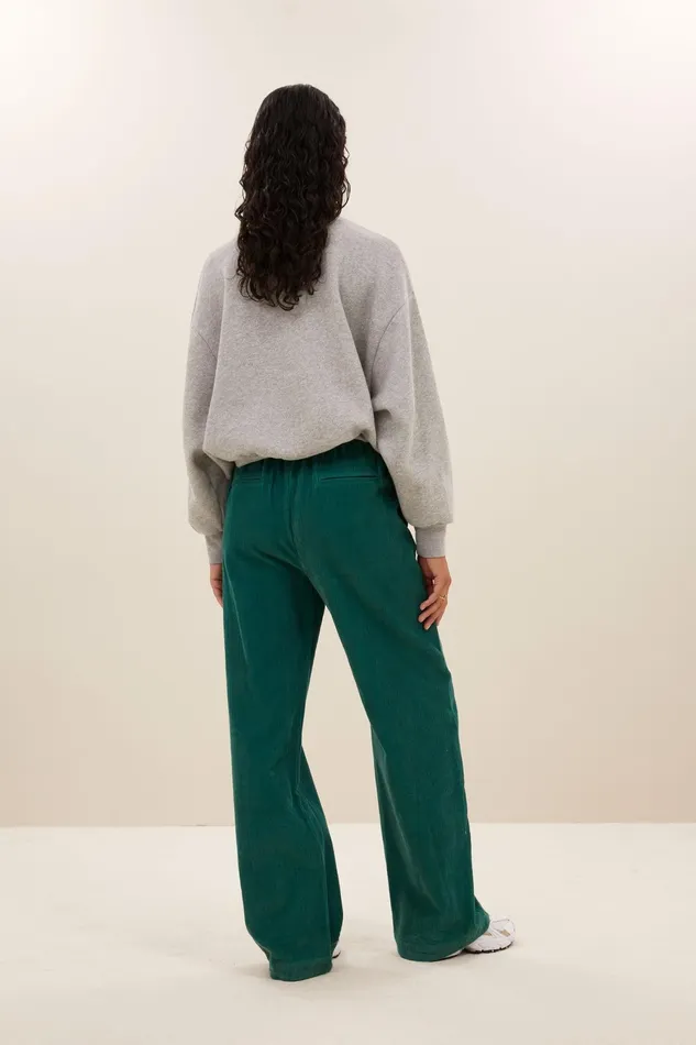 Women Trousers Bybar Odin Cord Pants Evergreen