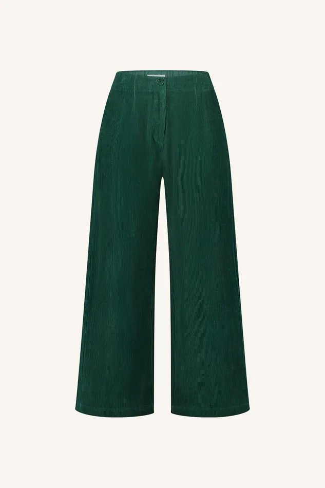 Women Trousers Bybar Odin Cord Pants Evergreen