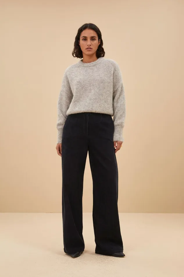 Women Trousers Bybar Odin Cord Pants Midnight