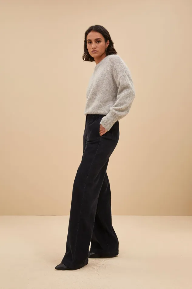 Women Trousers Bybar Odin Cord Pants Midnight