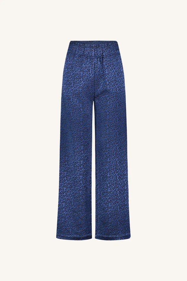 Women Trousers Bybar Robyn Blue Cheetah Pants Blue Cheetah Print