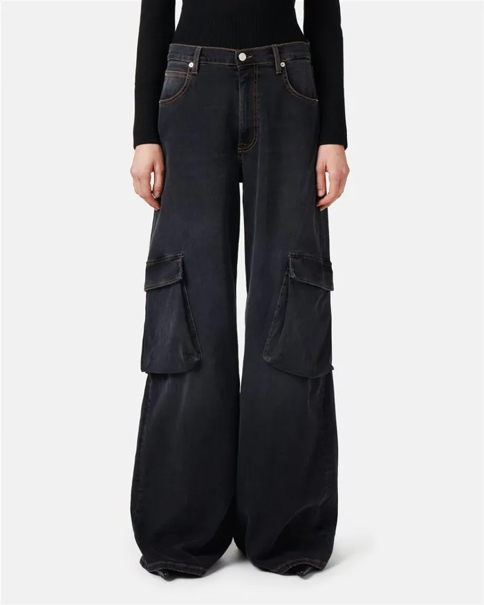 Women TROUSERS Iceberg 5 Pocket Trousers In Black Denim