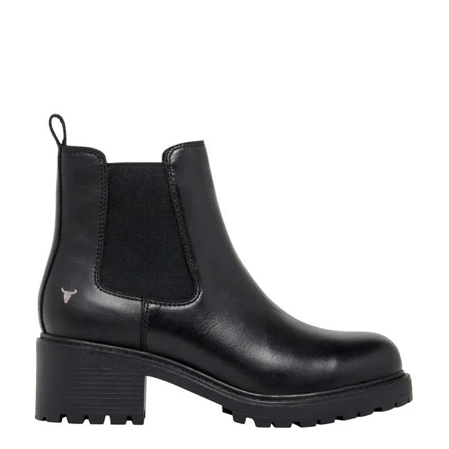 Women Wisdom Black Leather Boots Windsor Smith Boots
