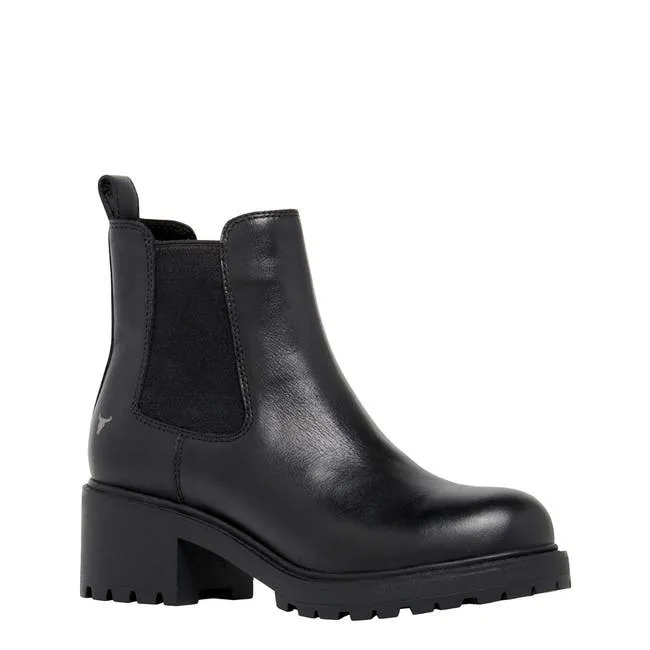 Women Wisdom Black Leather Boots Windsor Smith Boots