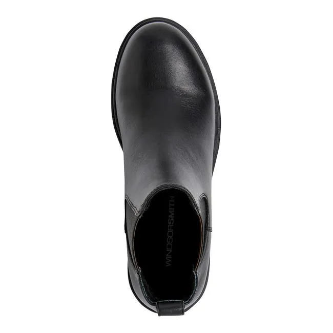 Women Wisdom Black Leather Boots Windsor Smith Boots