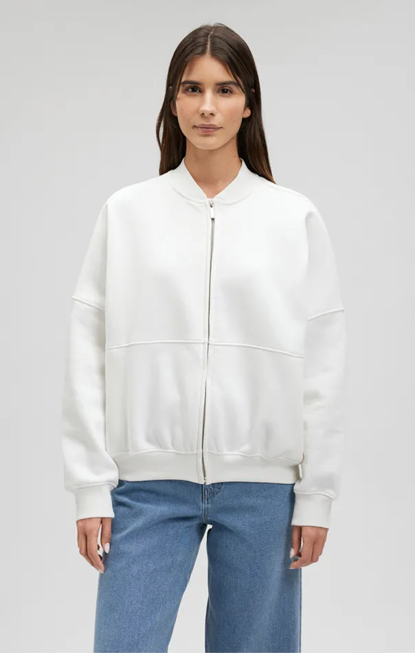 Women ZipUp Jacket In Antique White Mavi Jeans Loungewear Women ZipUp Jacket In Antique White Mavi Jeans Loungewear