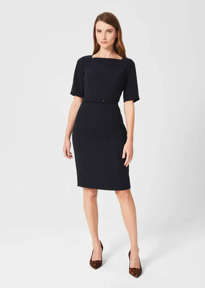Womens Abigail Square Neck Dress Navy Hobbs Dresses For Sale