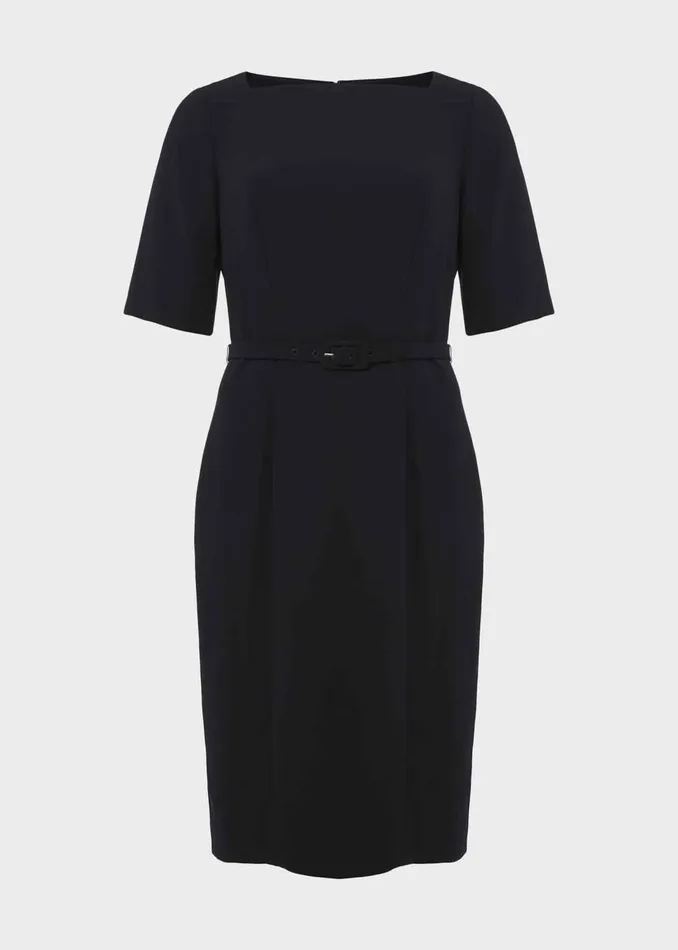 Womens Abigail Square Neck Dress Navy Hobbs Dresses For Sale
