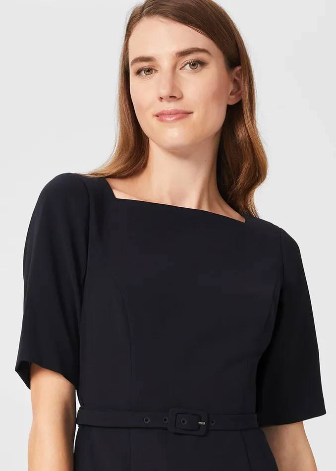 Womens Abigail Square Neck Dress Navy Hobbs Dresses For Sale