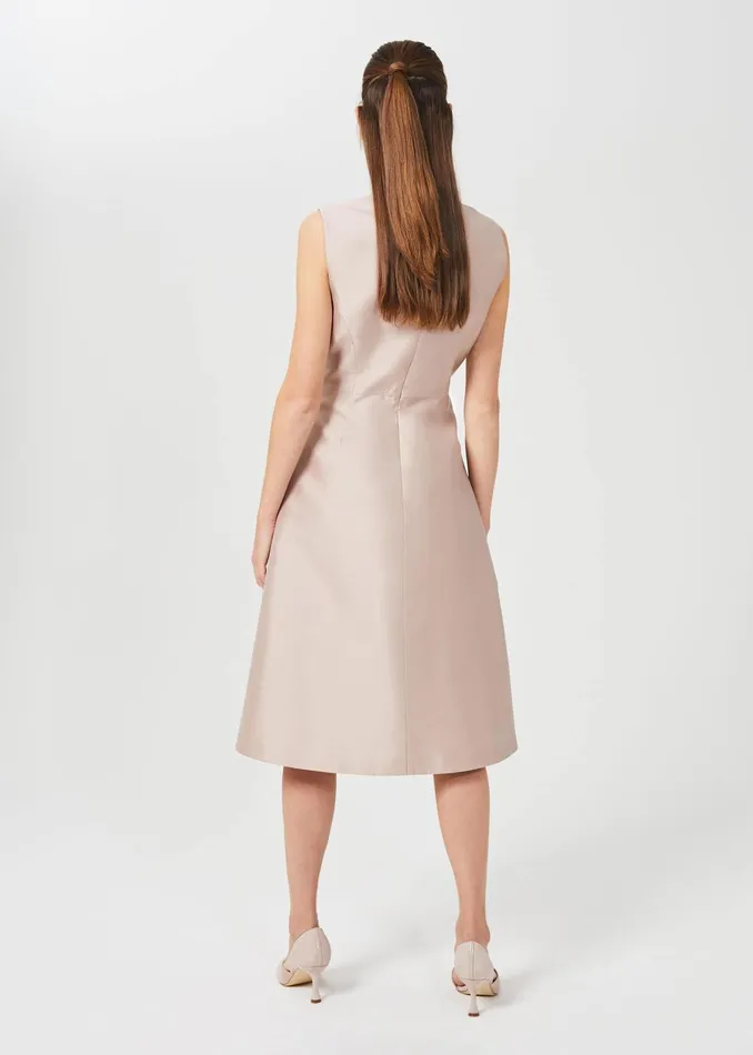 Womens Alberta Silk Wool Beaded Dress Oyster Hobbs Dresses Casaul