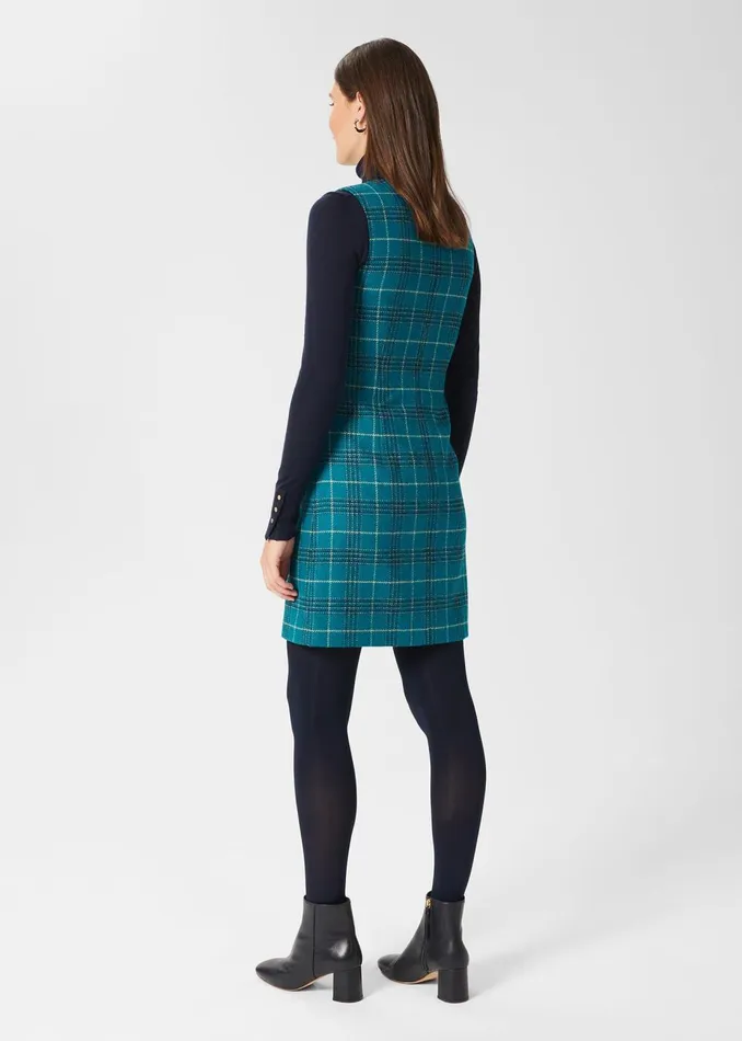 Womens Amaris Aline Wool Dress Green Multi Hobbs Dresses Casaul