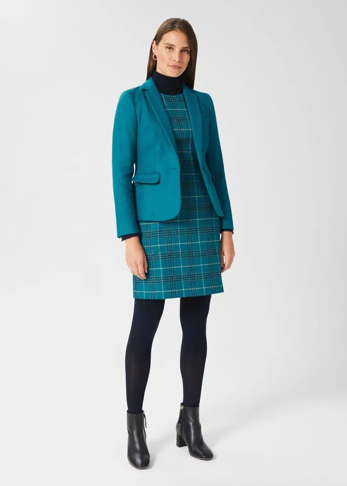 Womens Amaris Aline Wool Dress Green Multi Hobbs Dresses Casaul