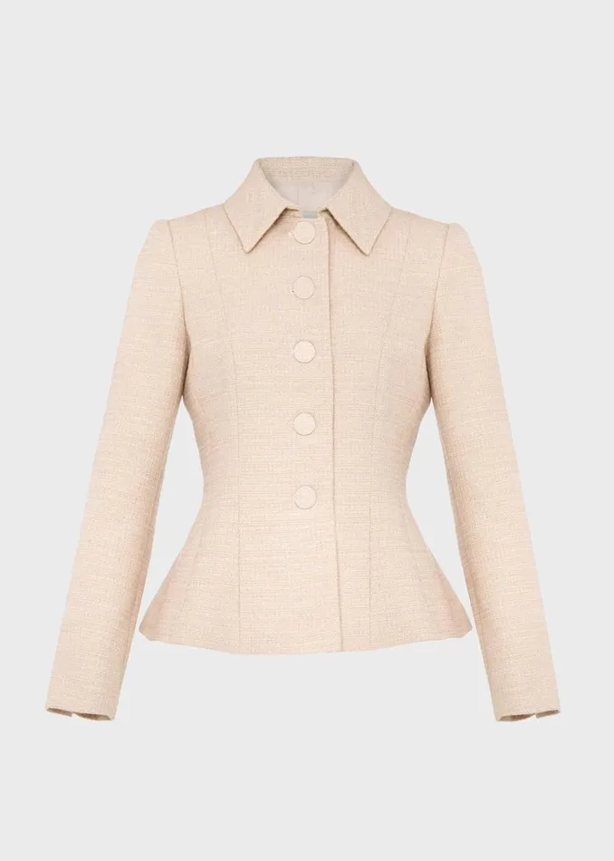 Womens Amelie Sculpting Jacket Oyster Hobbs Coats and Jackets On Sale