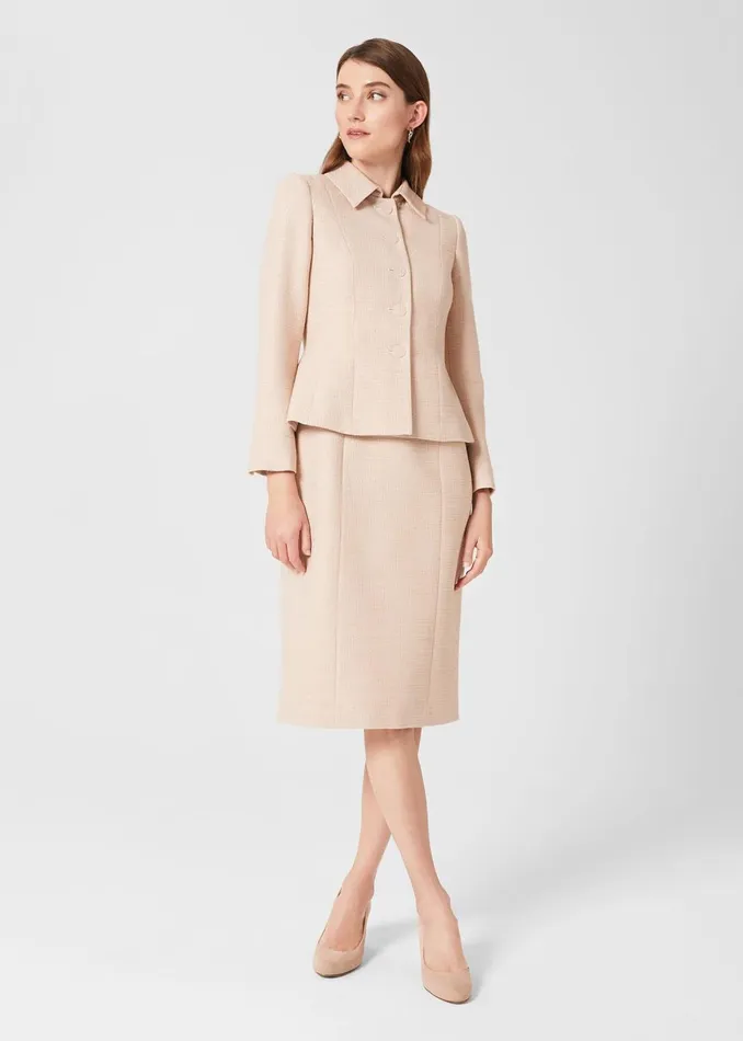 Womens Amelie Sculpting Jacket Oyster Hobbs Coats and Jackets On Sale