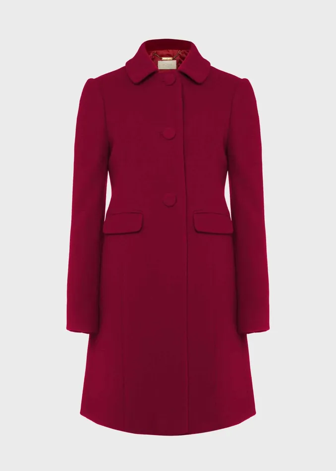 Womens Anita Wool Blend A Line Coat Dark Raspberry Hobbs Coats and Jackets Gift 4 You