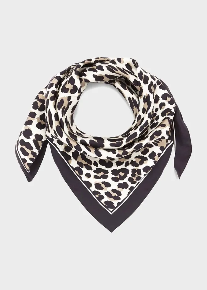 Womens Annabelle Silk Scarf Snow Leopard Hobbs Scarves Gift Ideas