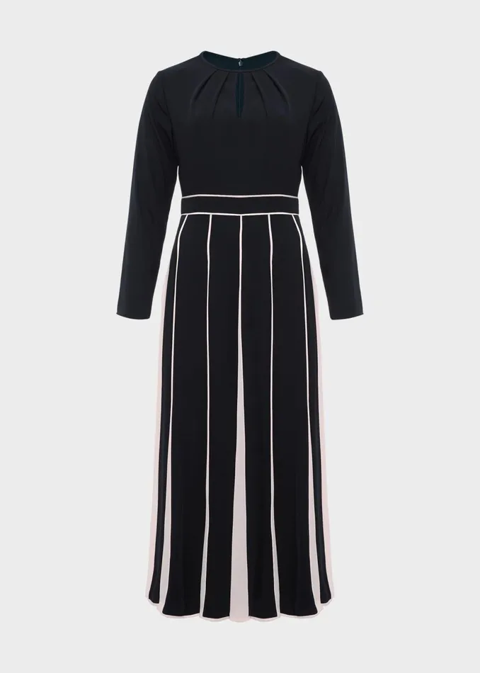 Womens Arielle Fit And Flare Midi Dress Navy Pink Hobbs Dresses Cheap On Sale
