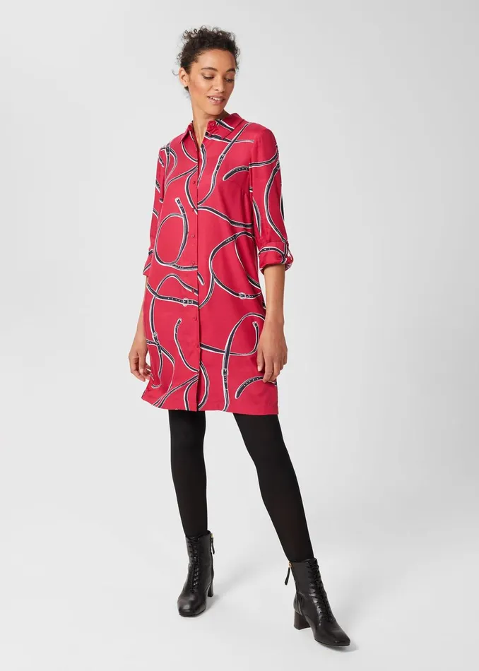 Womens Aubery Tunic Dress Pink Multi Hobbs Dresses On Sale