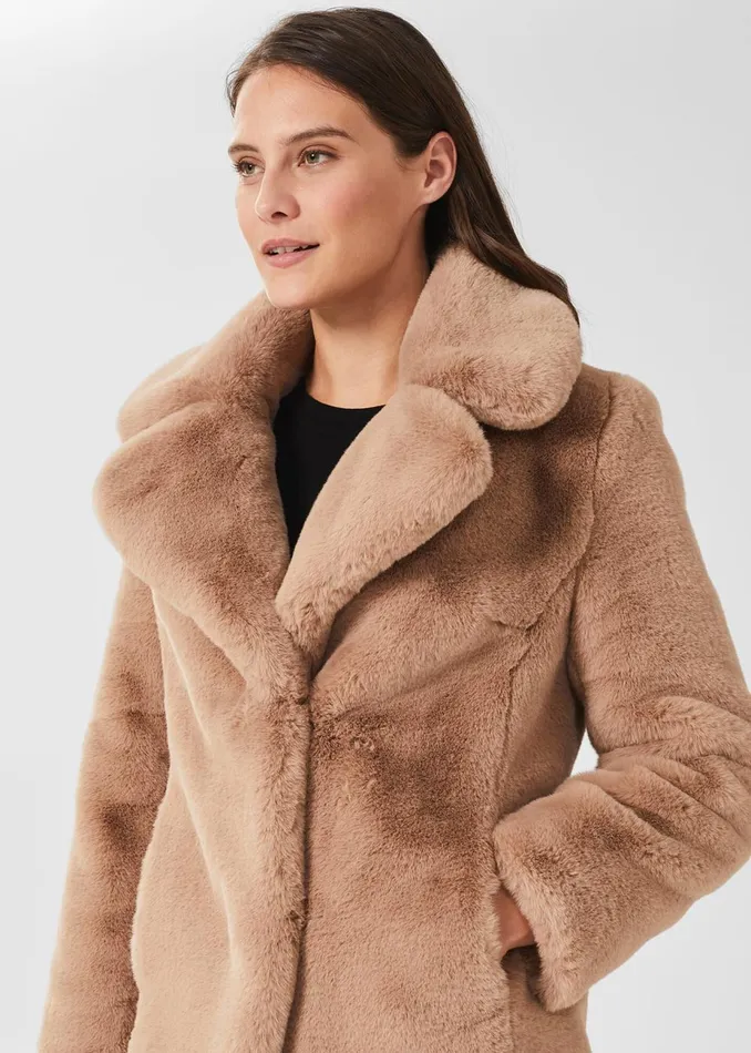Womens Bethany Faux Fur Coat Neutral Hobbs Coats and Jackets Gift Ideas