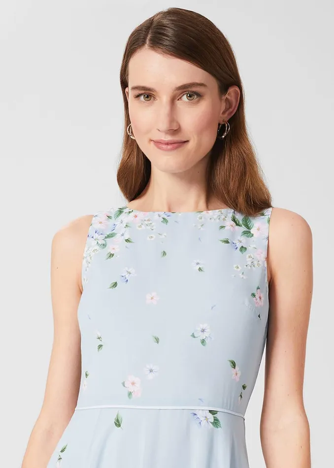 Womens Carly Floral Midi Dress Blue Multi Hobbs Dresses Gift Ideas
