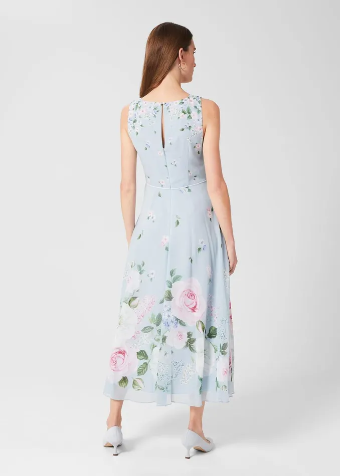 Womens Carly Floral Midi Dress Blue Multi Hobbs Dresses Gift Ideas