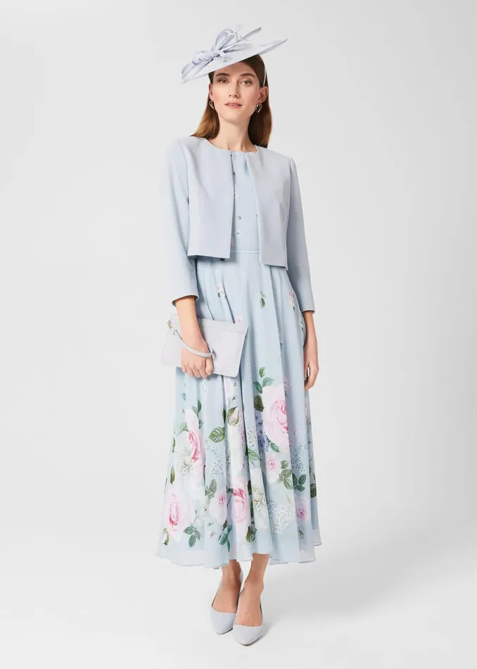 Womens Carly Floral Midi Dress Blue Multi Hobbs Dresses Gift Ideas