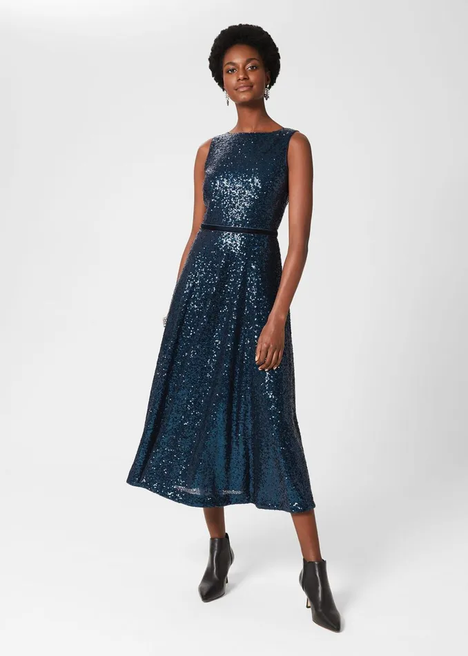 Womens Carly Sequin Dress Midnight Hobbs Dresses Cheap On Sale