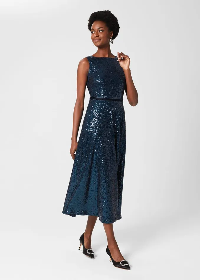 Womens Carly Sequin Dress Midnight Hobbs Dresses Cheap On Sale