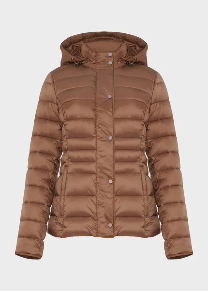 Womens Danika Short Puffer Jacket With Hood Camel Hobbs Coats and Jackets Gift 4 You
