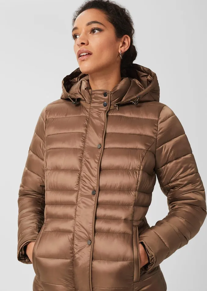 Womens Danika Short Puffer Jacket With Hood Camel Hobbs Coats and Jackets Gift 4 You