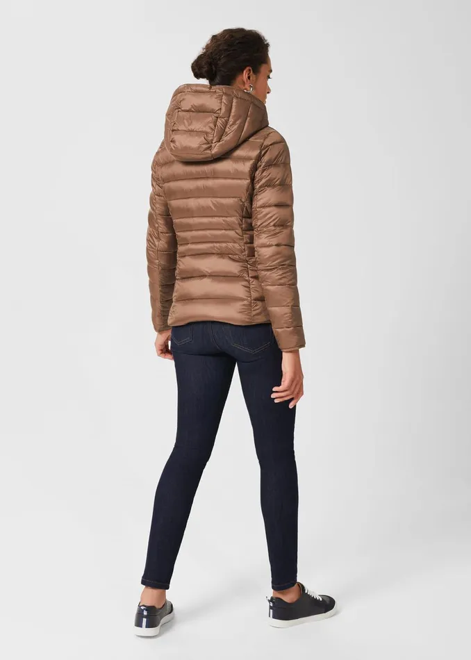Womens Danika Short Puffer Jacket With Hood Camel Hobbs Coats and Jackets Gift 4 You