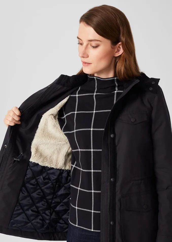 Womens Dannie Waxed Cotton Coat Navy Hobbs Coats and Jackets Cheap On Sale