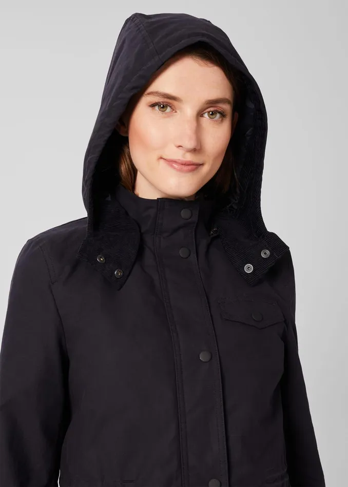 Womens Dannie Waxed Cotton Coat Navy Hobbs Coats and Jackets Cheap On Sale