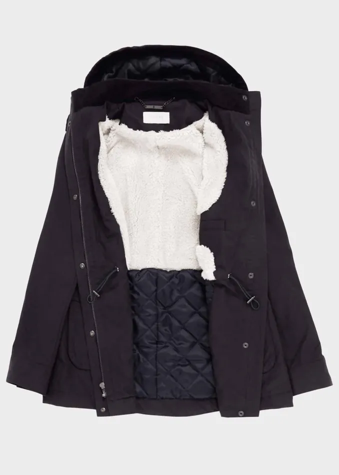 Womens Dannie Waxed Cotton Coat Navy Hobbs Coats and Jackets Cheap On Sale