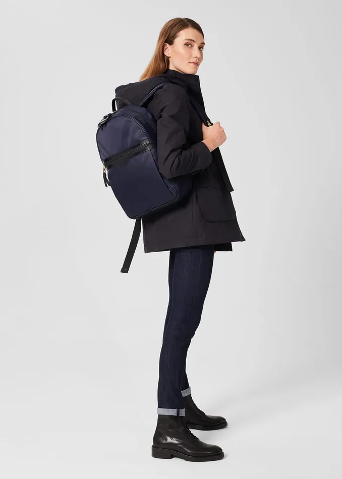 Womens Dannie Waxed Cotton Coat Navy Hobbs Coats and Jackets Cheap On Sale