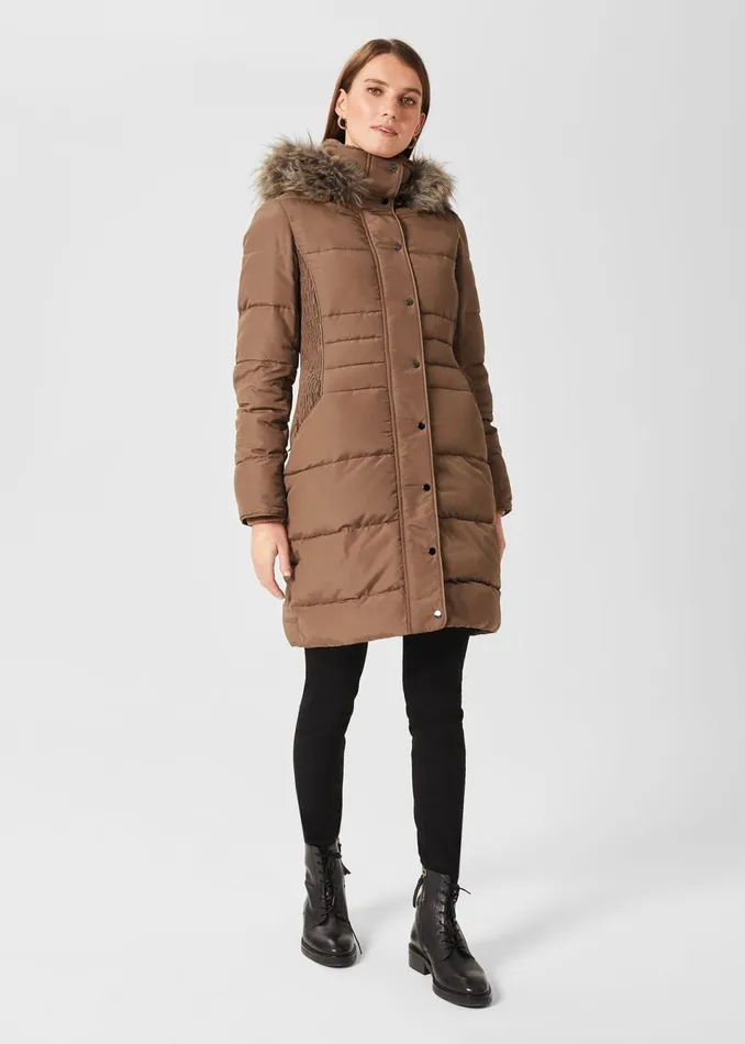 Womens Dita Puffer Jacket With Hood Camel Hobbs Coats and Jackets For Sale